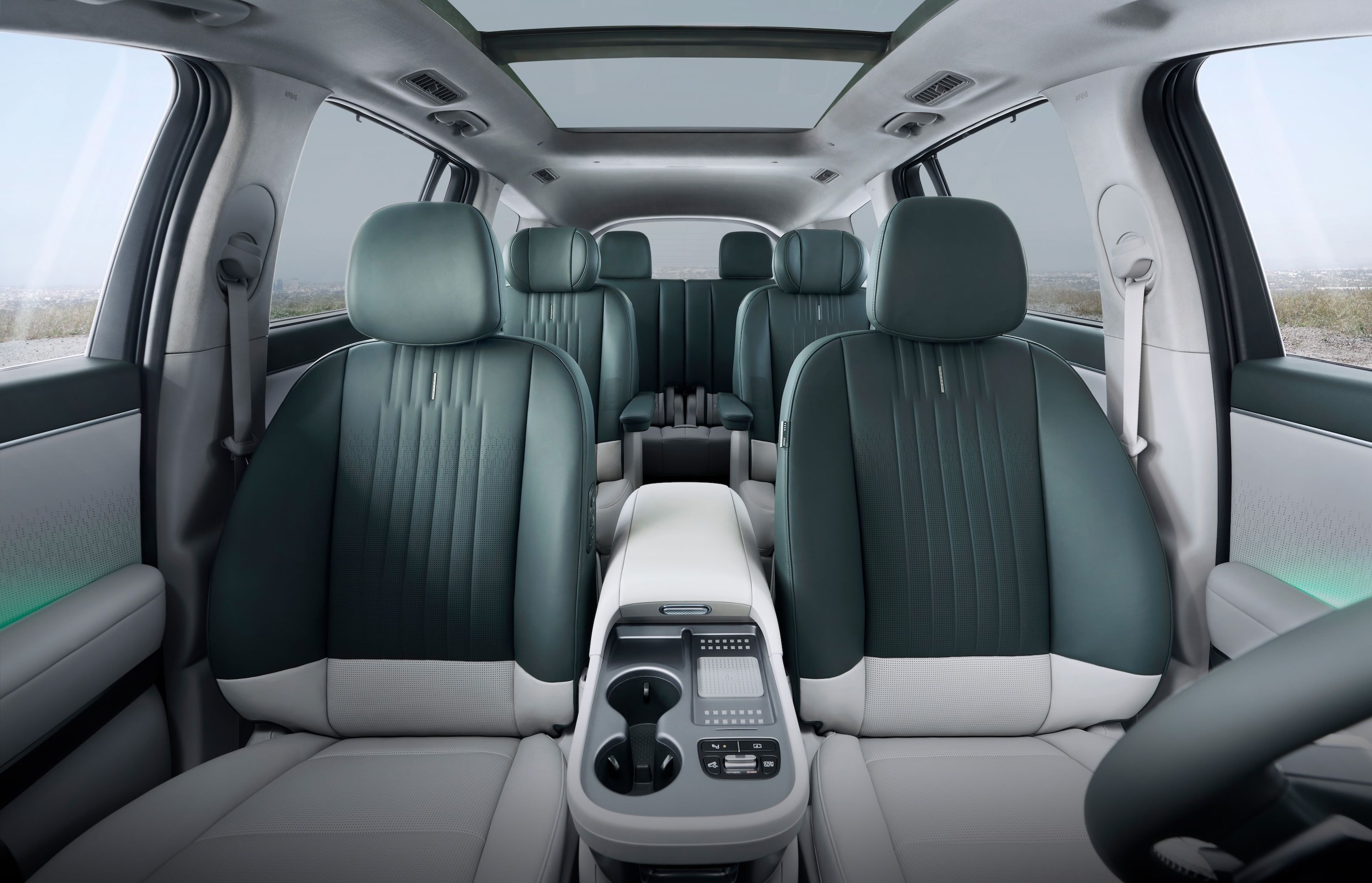 Interior view of Hyundai IONIQ 9 electric SUV with 6 seats